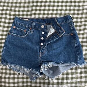Levi's Blue Jean Shorts Distressed High-Waisted